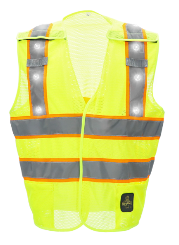 Rechargeable LED safety vest for Night Workers